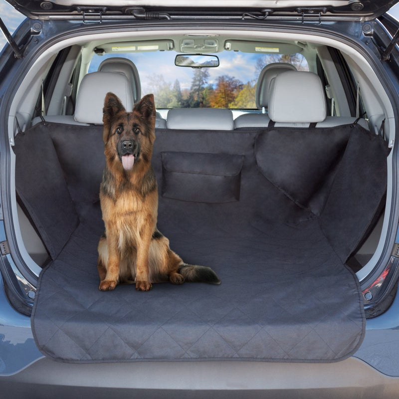 PETMAKER Cargo Liner Dog Seat Cover- Quilted Waterproof All Weather Non-Slip Pet Travel Mat with Side Coverage and Bumper Flap Protector for SUVs, Black - Image 1